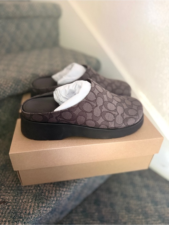 Coach Shoes - Coach Brown Signature Clog Slip-On with Black Sole women’s size 10